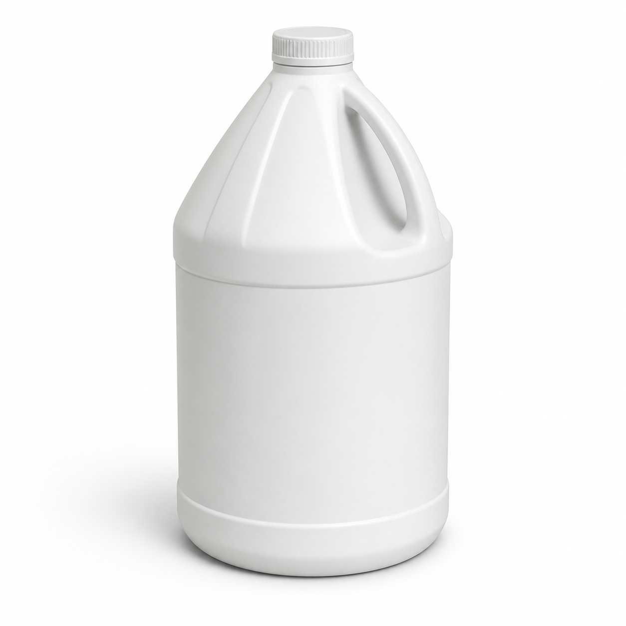 3D render of a white 4L Round HDPE Bottle/Jug