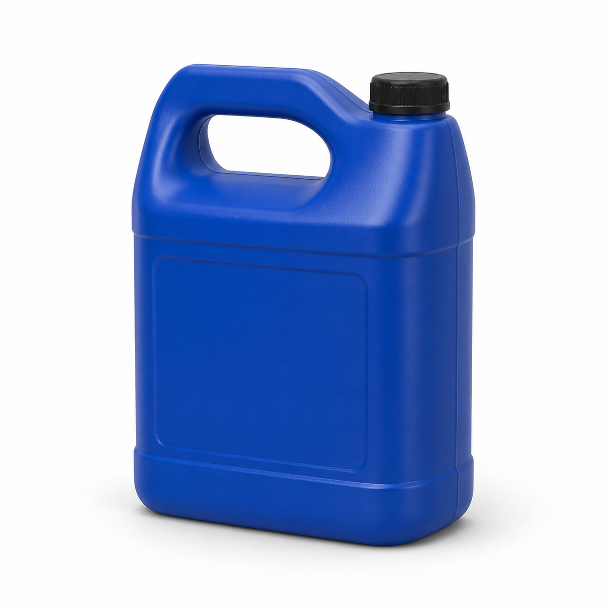 3D render of a blue 4L F-Style HDPE Bottle/Jug 38/400