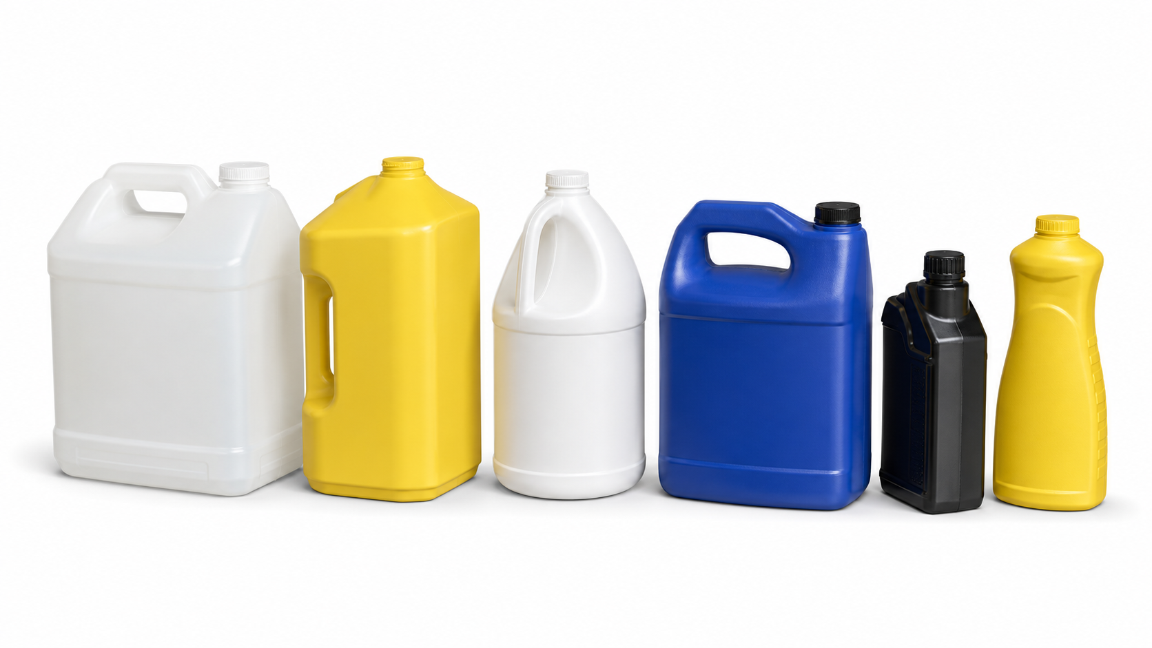 3D render of POLYPER HDPE chemical bottle/jug container family